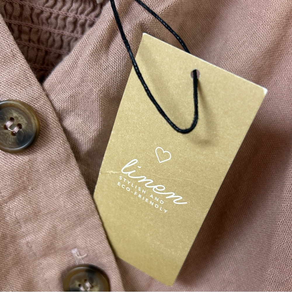 NWT Love Tree Dusty Pink Sundress Linen Blend - Picture 5 of 7
